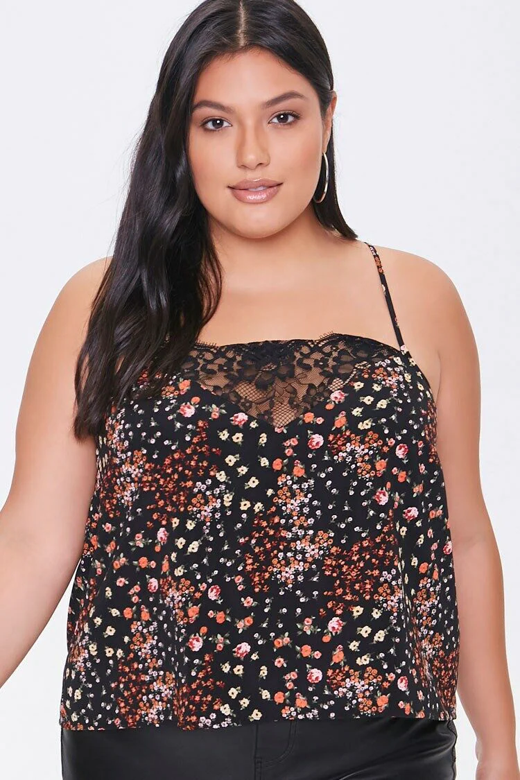 Plus Size Floral Print Cami