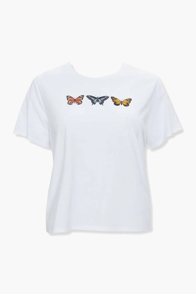 Plus Size Butterfly Graphic Tee
