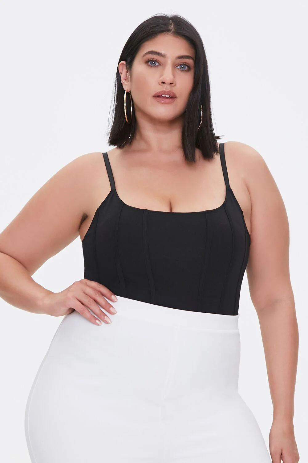 Plus Size Seamed Cami Bodysuit