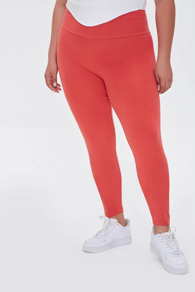 Plus Size Basic High-Rise Leggings