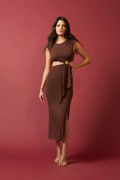 O-Ring Cutout Maxi Dress