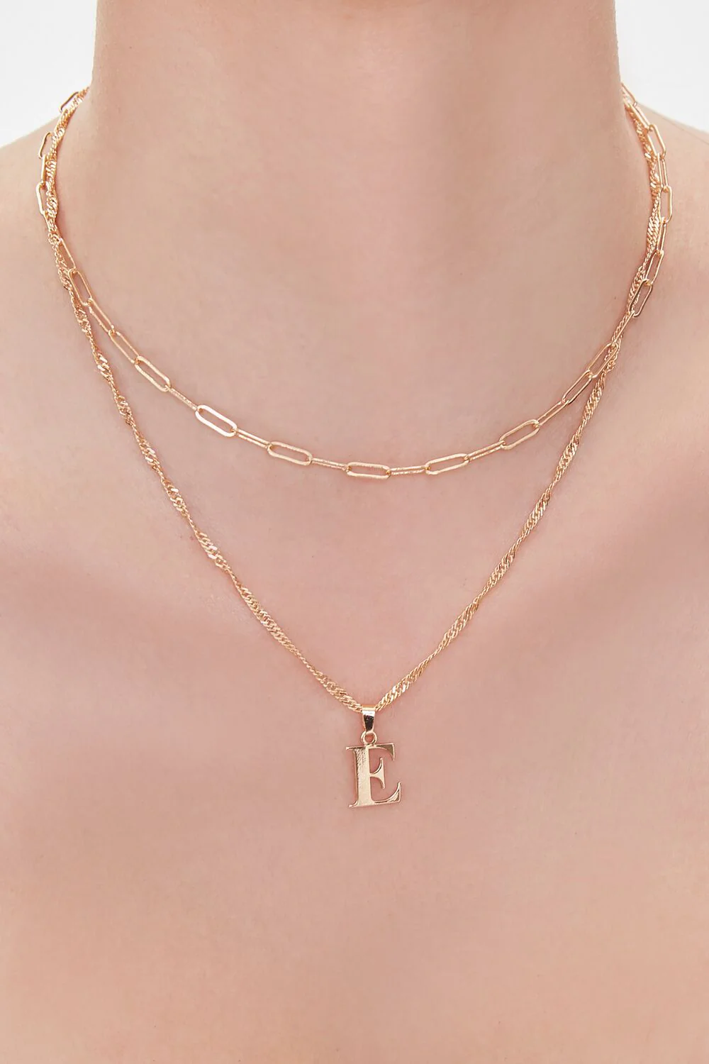 Letter Pendant Layered Necklace
