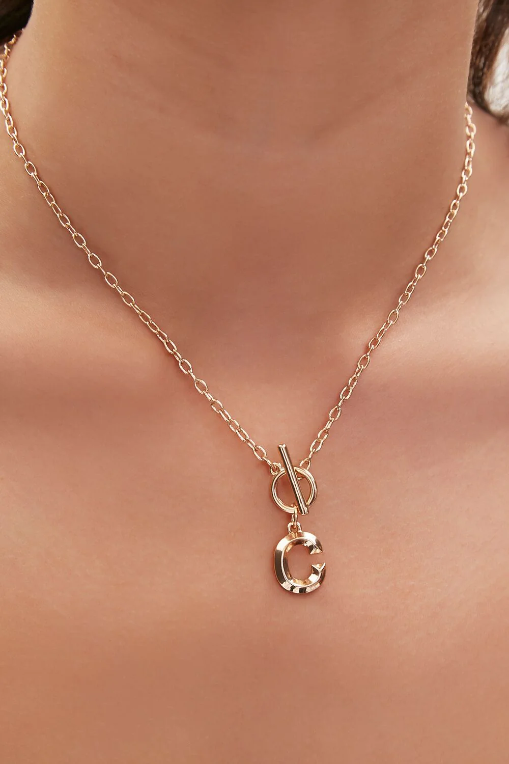 Initial Pendant Toggle Necklace