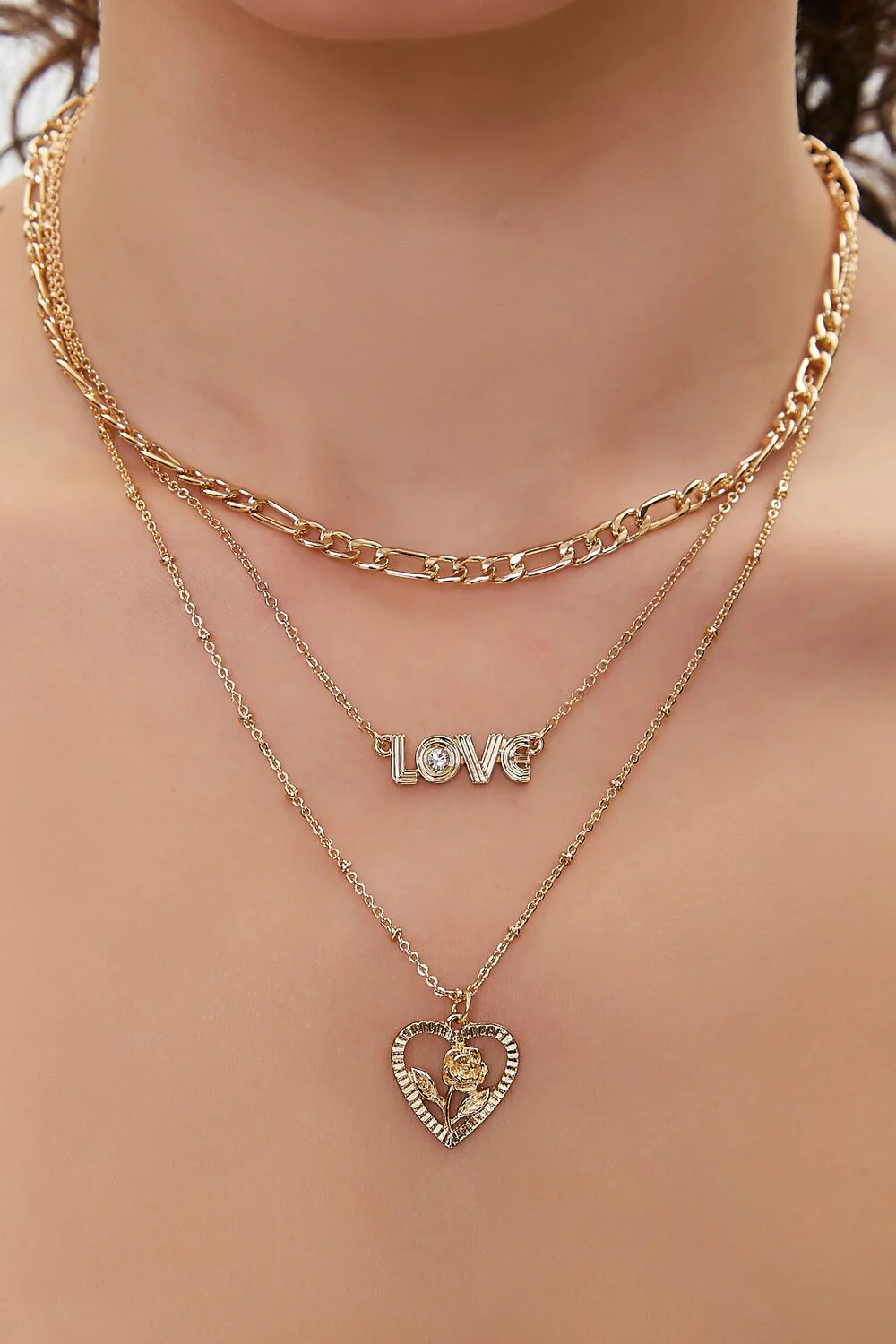 Love Pendant Layered Necklace