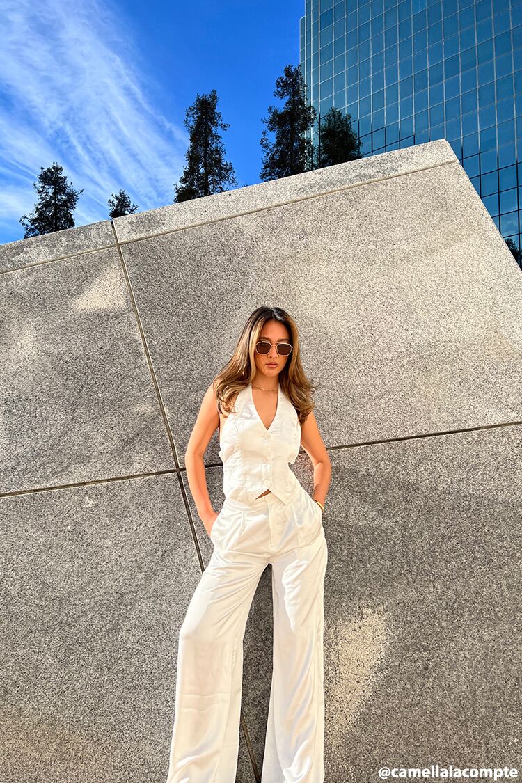 Plunging Top & Pants Set