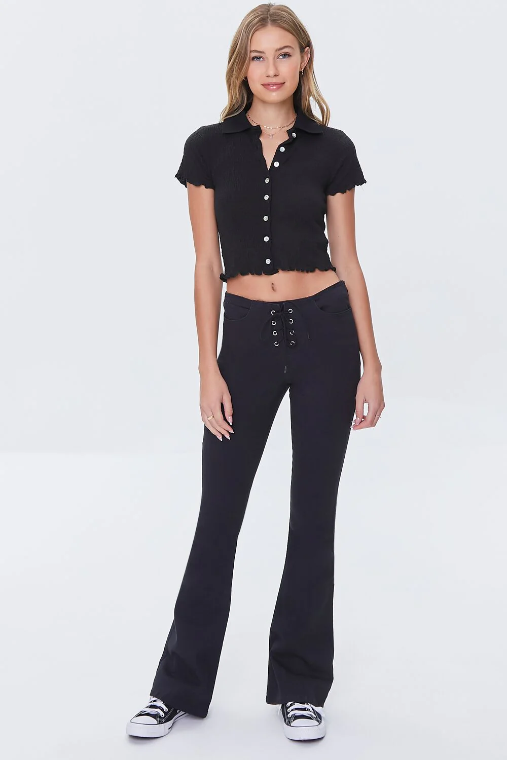 Corduroy Lace-Up Pants