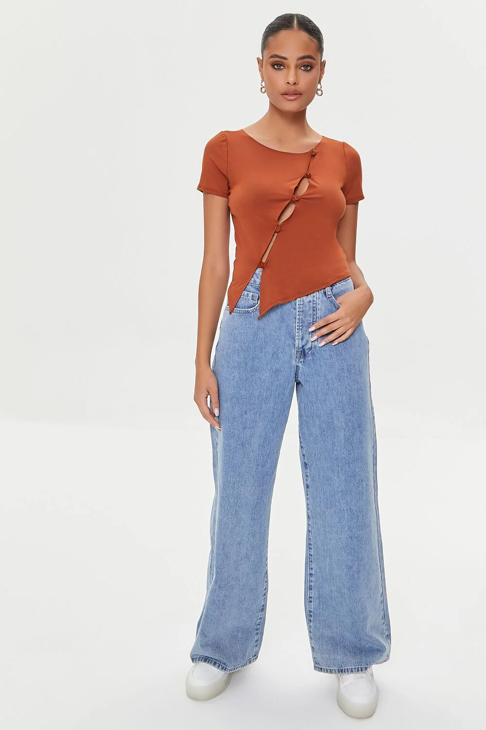 Cutout Button-Loop Tee - Image 15