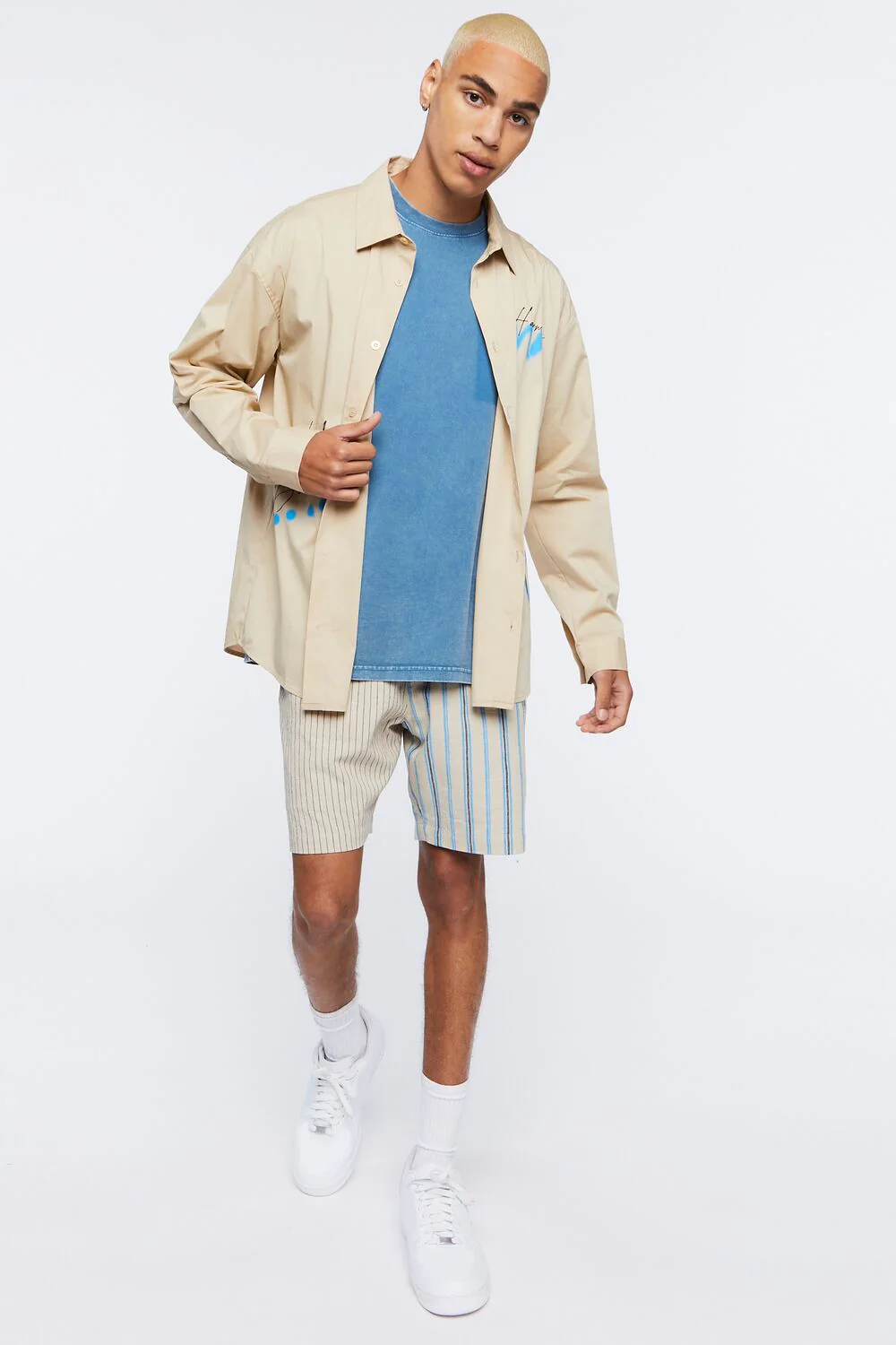 Reworked Striped Drawstring Shorts - Image 5