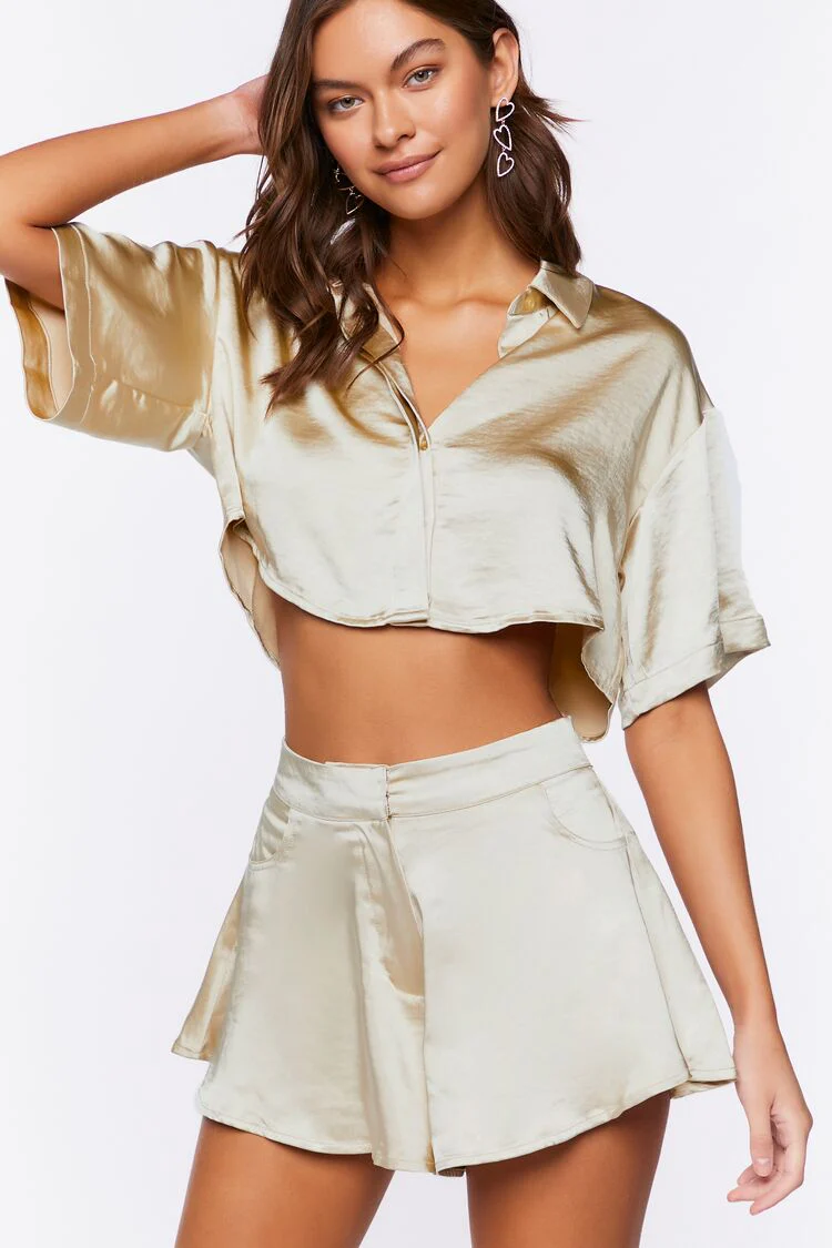 Satin High-Rise Shorts