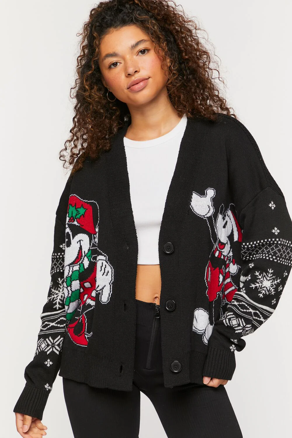 Minnie & Mickey Graphic Cardigan Sweater