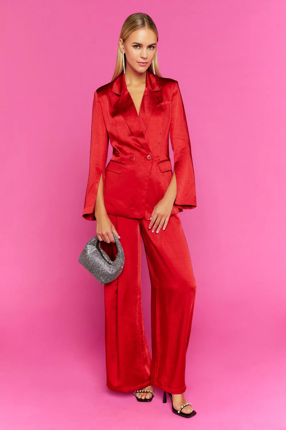 Satin Wide-Leg Pants