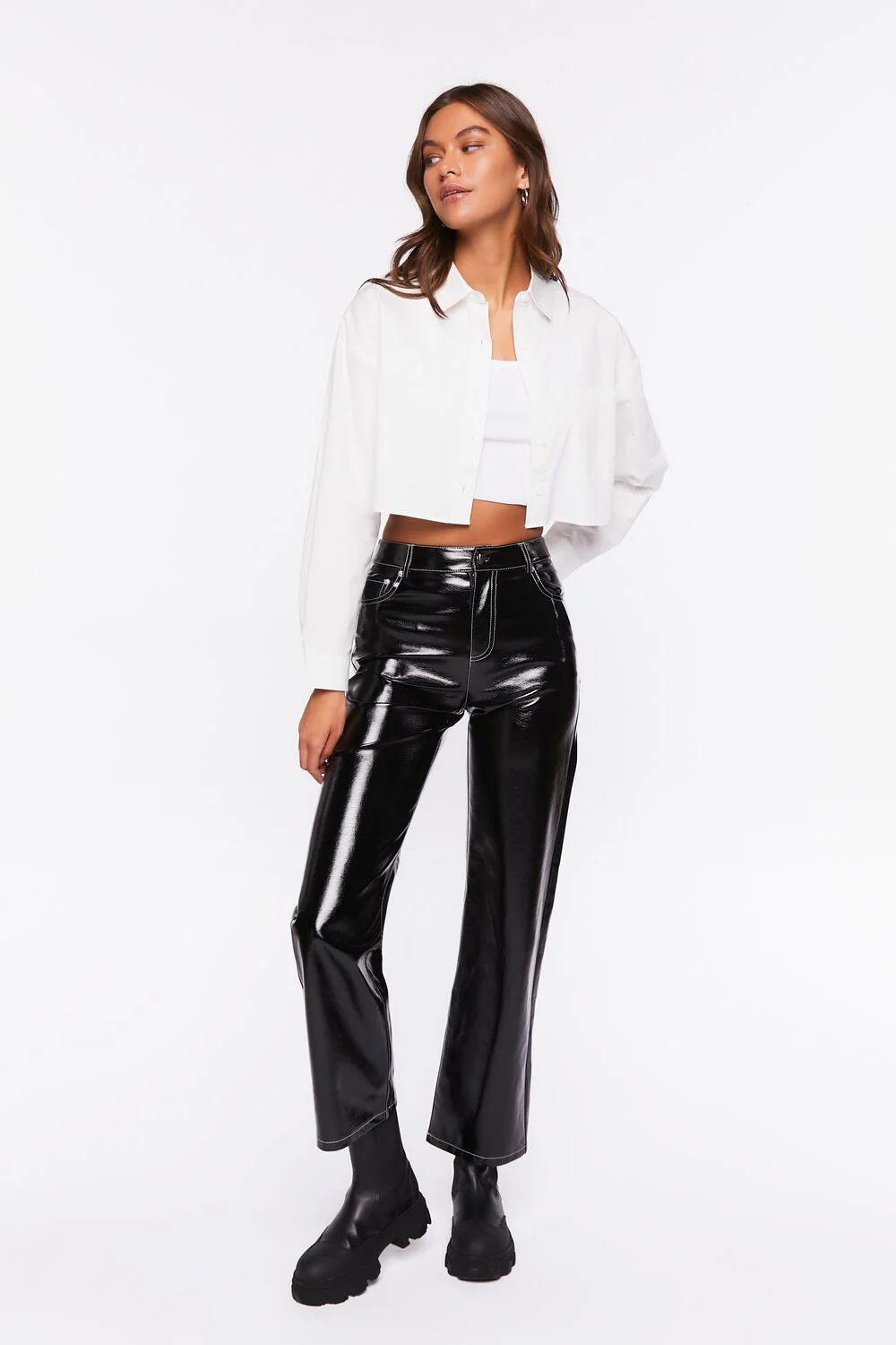 Cropped Drop-Sleeve Shirt - Image 9