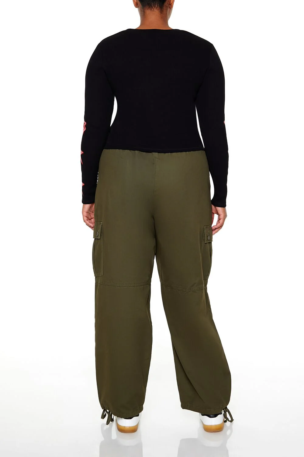 Plus Size Twill Cargo Wallet Chain Pants - Image 9