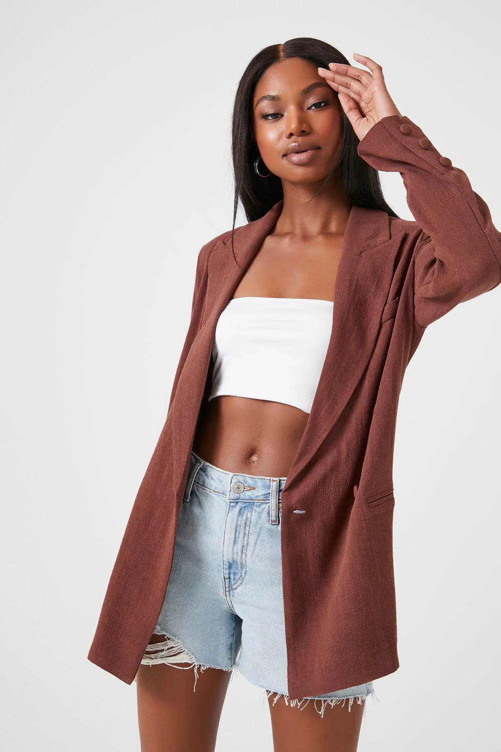 Double-Breasted Notched Blazer