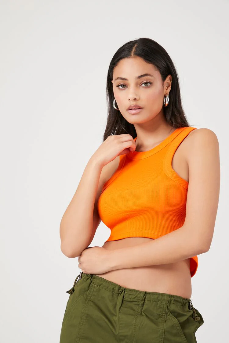 Cropped Rib-Knit Tank Top