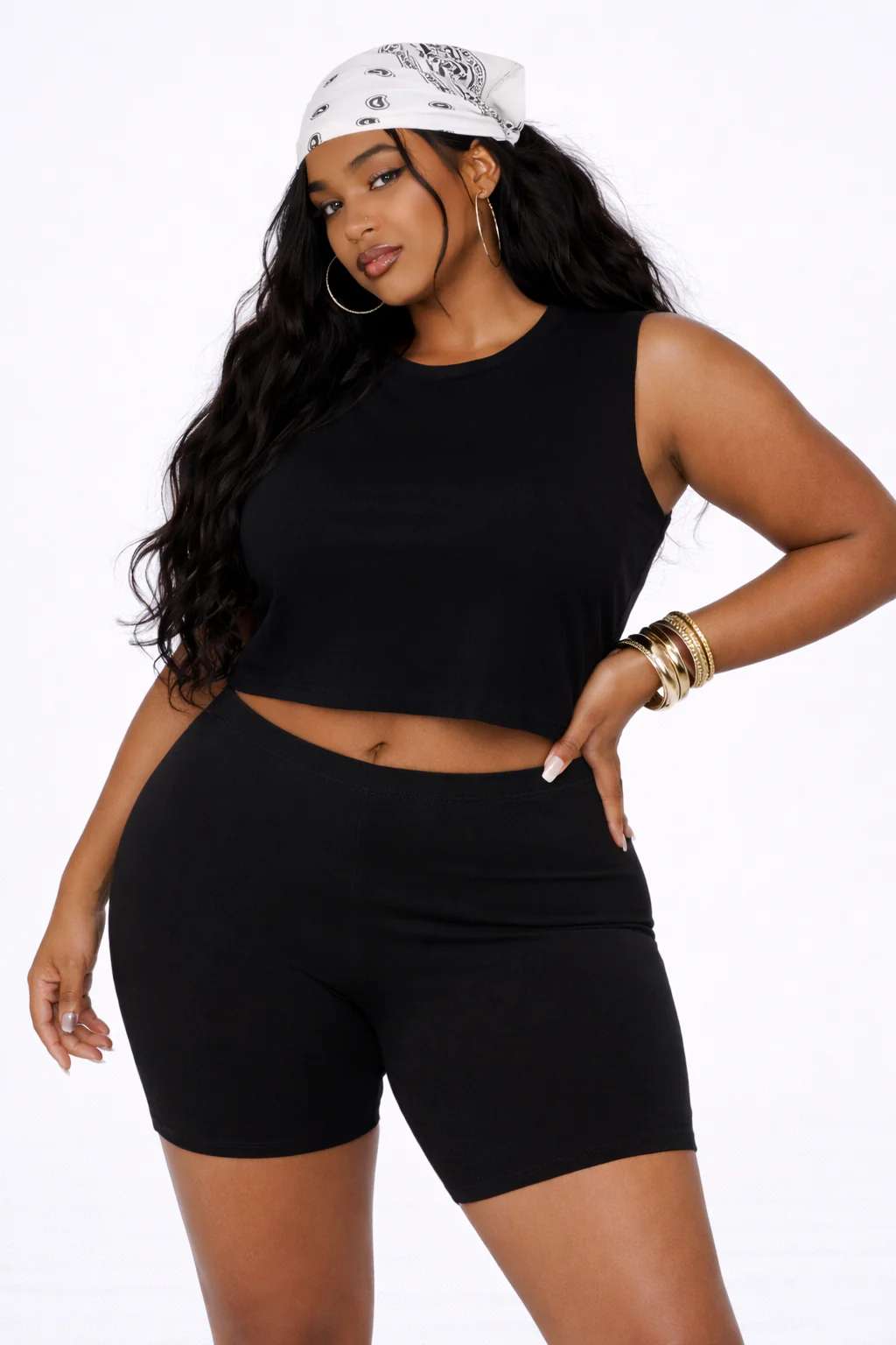 Plus Size Cotton Biker Shorts - Image 2