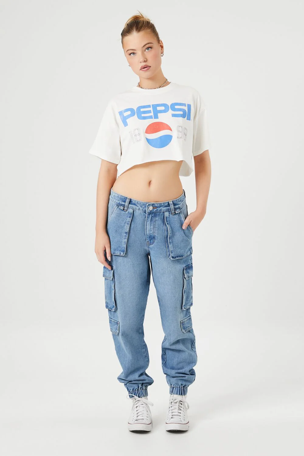 Stretch-Denim Cargo Joggers