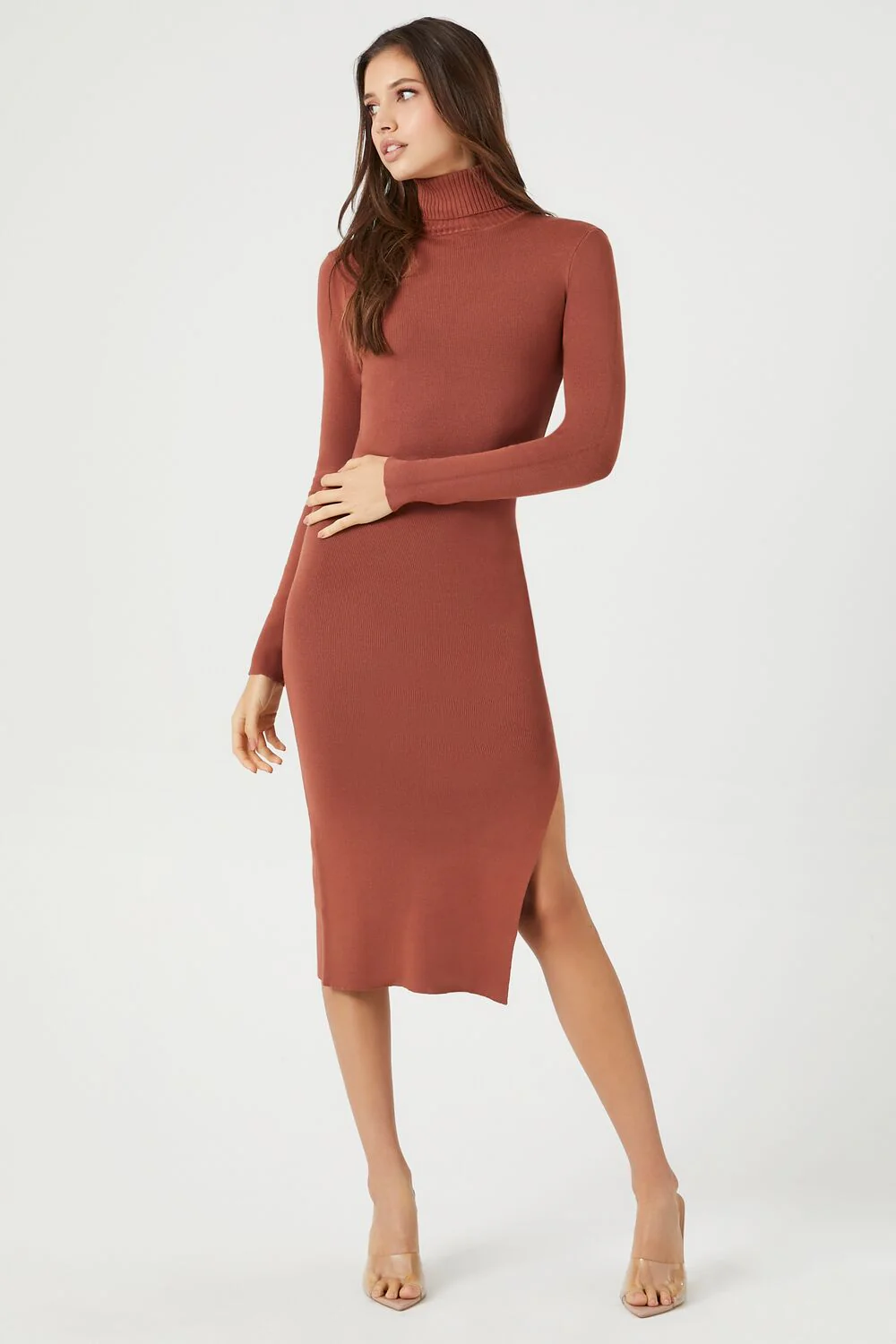 Turtleneck Midi Sweater Dress