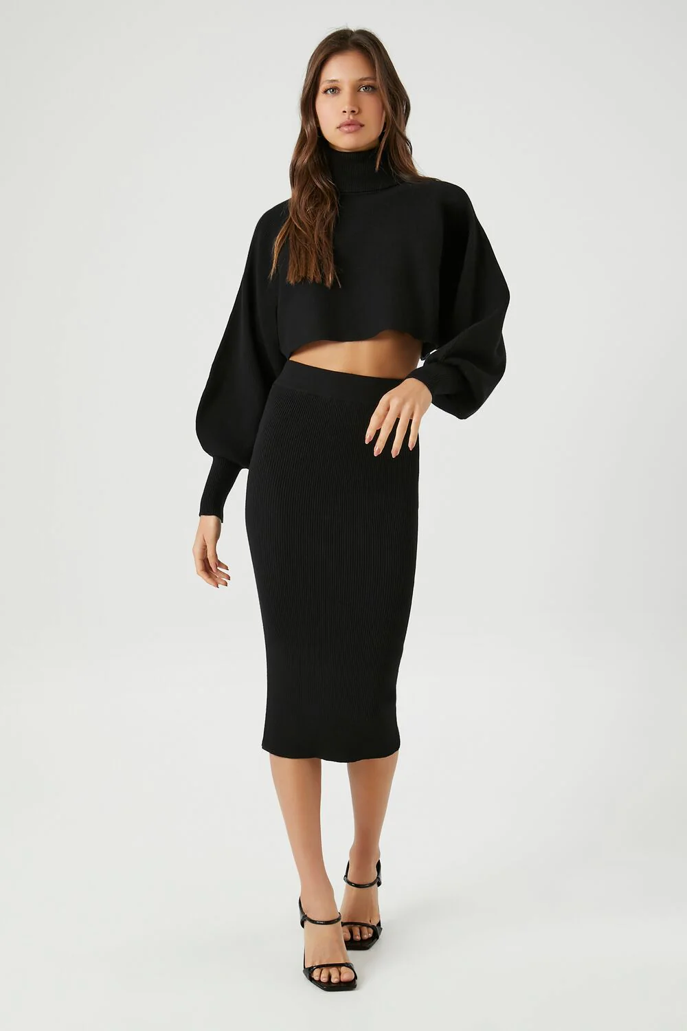 Turtleneck Sweater & Skirt Set