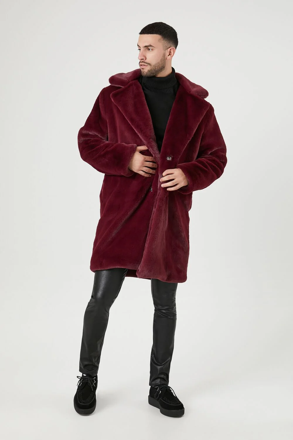 Faux Fur Longline Coat