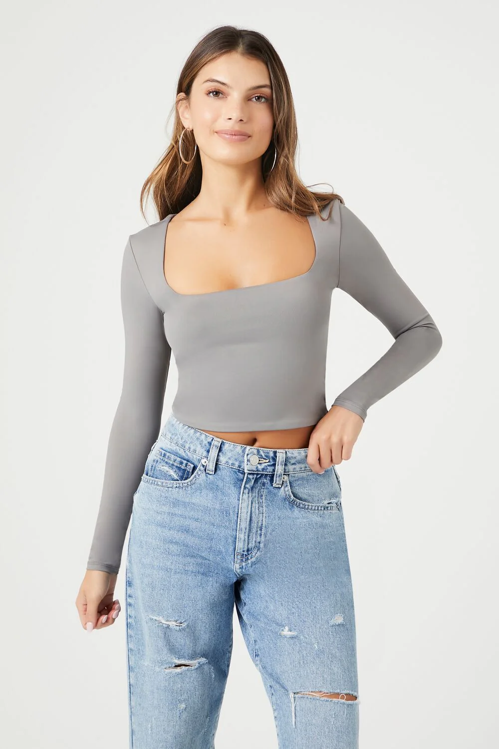 Square-Neck Crop Top
