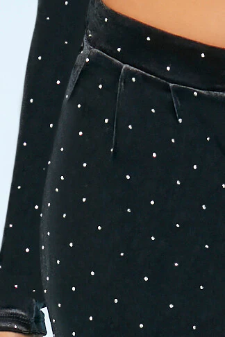 Velvet Rhinestone Straight Pants - Image 6