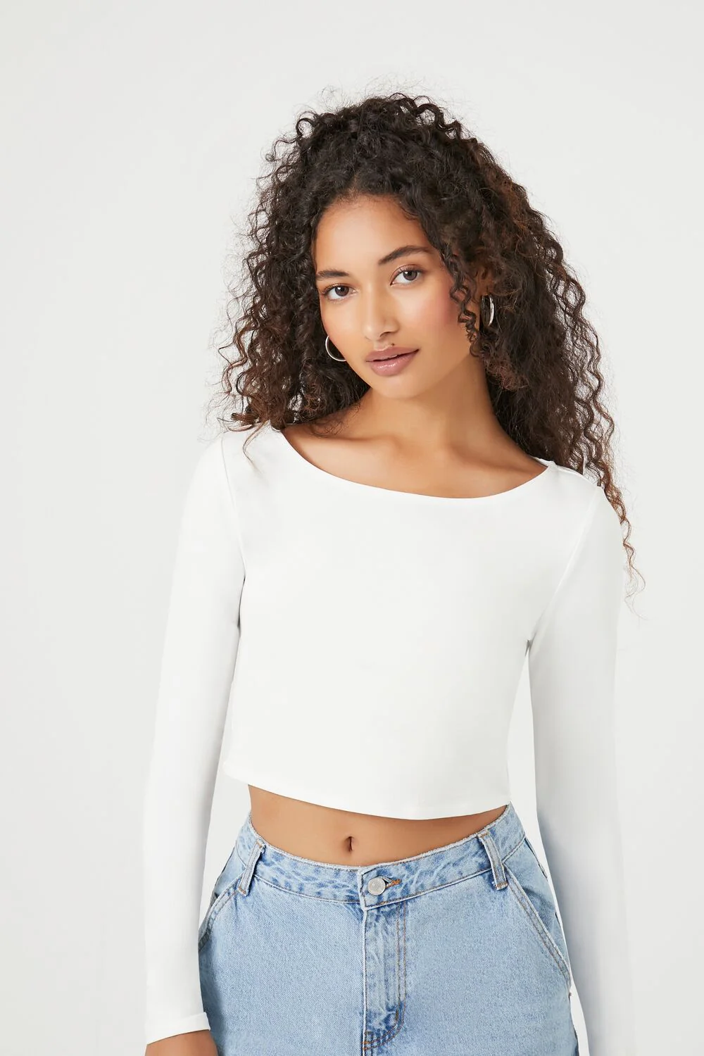 Long-Sleeve Crop Top