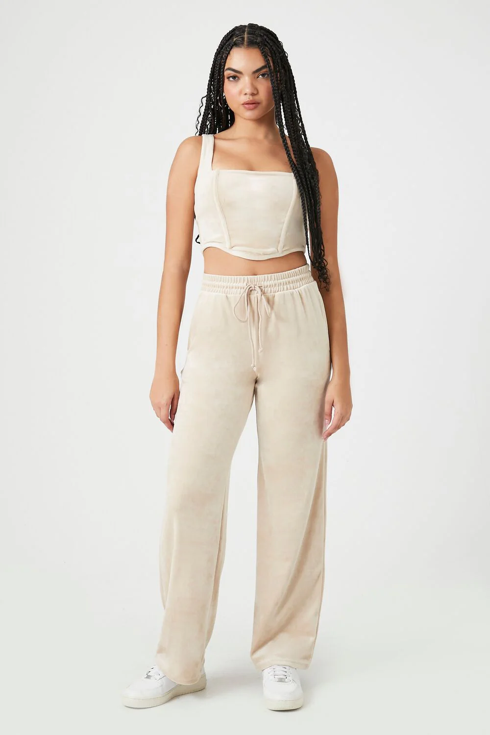 Velour Corset Crop Top - Image 4