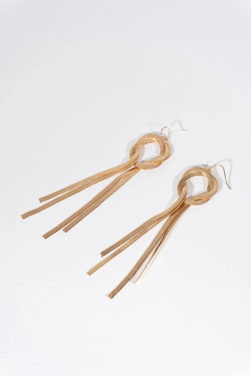 Gold Loop Cascade Dangle Earrings