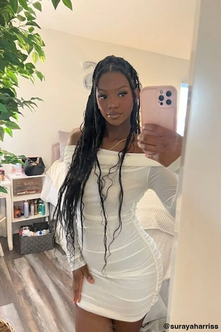 Off-the-Shoulder Foldover Mini Dress
