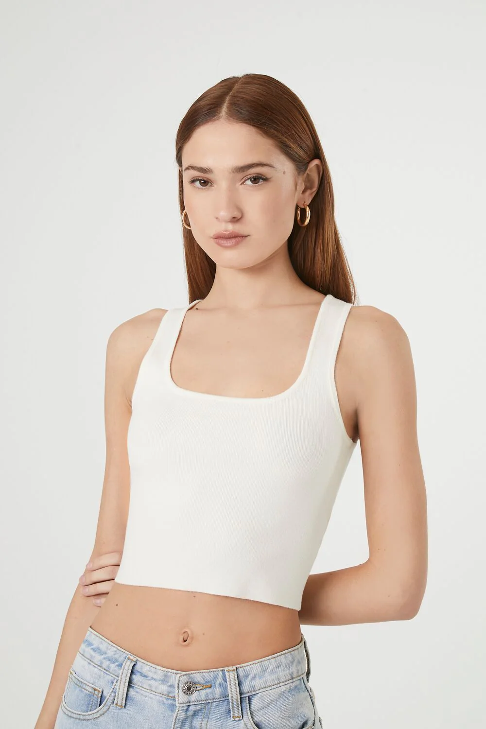 Sweater-Knit Cutout Tank Top