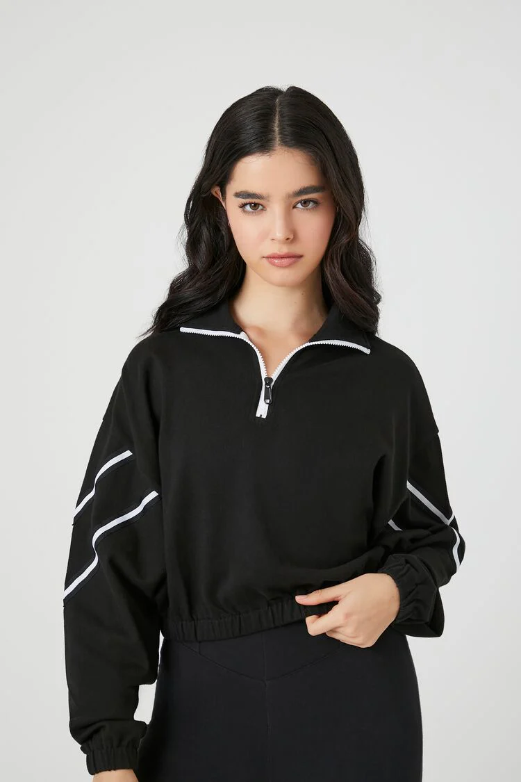 Half-Zip Drop-Sleeve Pullover
