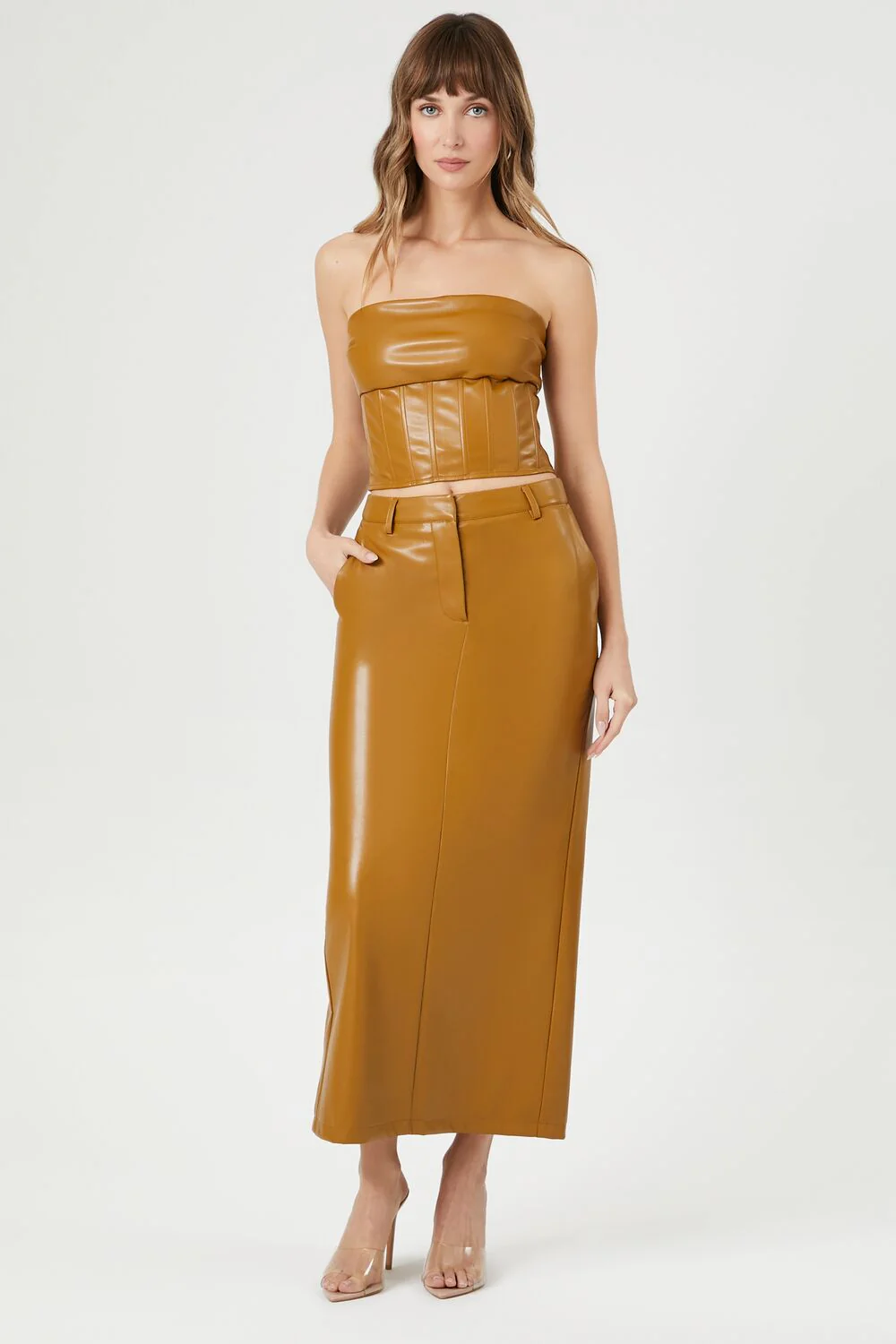 Faux Leather Maxi Skirt
