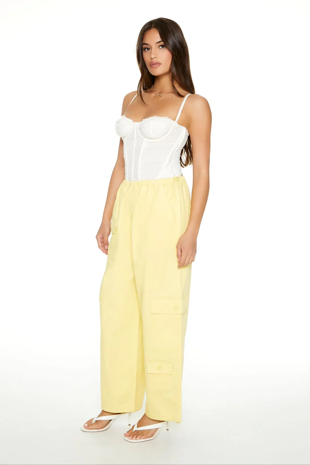 Twill Toggle Drawstring Cargo Pants - Image 2