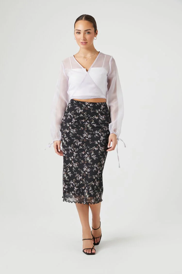 Sheer Organza Wrap Top - Image 4