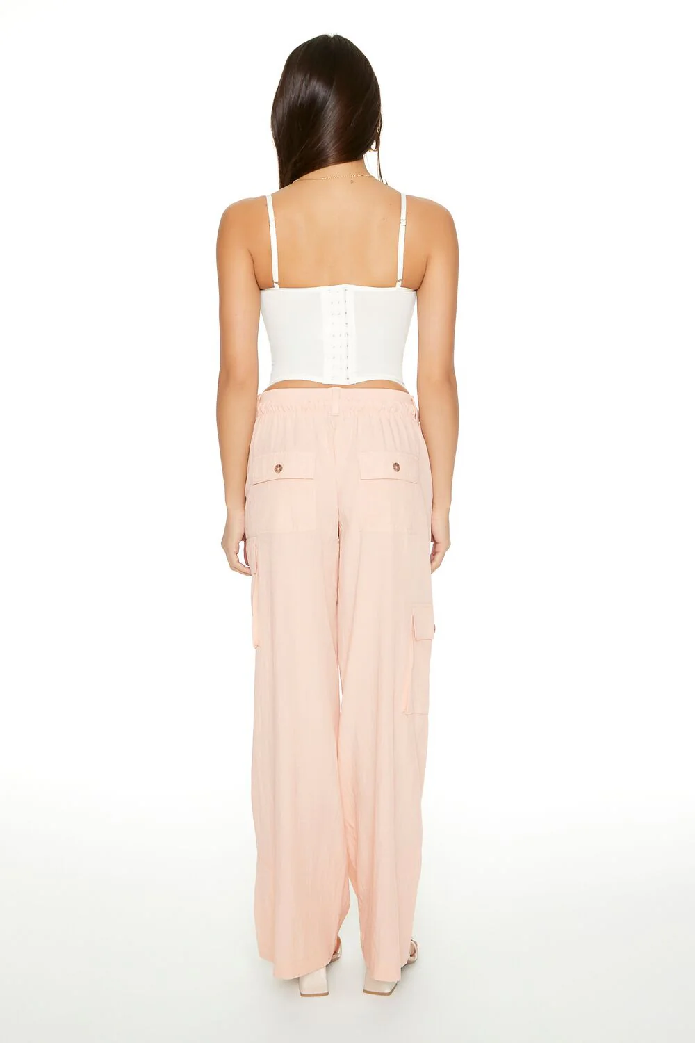 Drawstring Wide-Leg Cargo Pants - Image 7