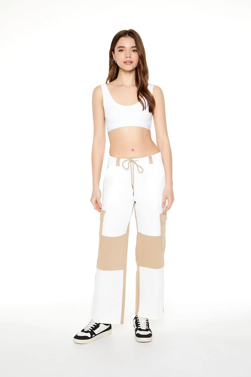 Colorblock Drawstring Cargo Joggers