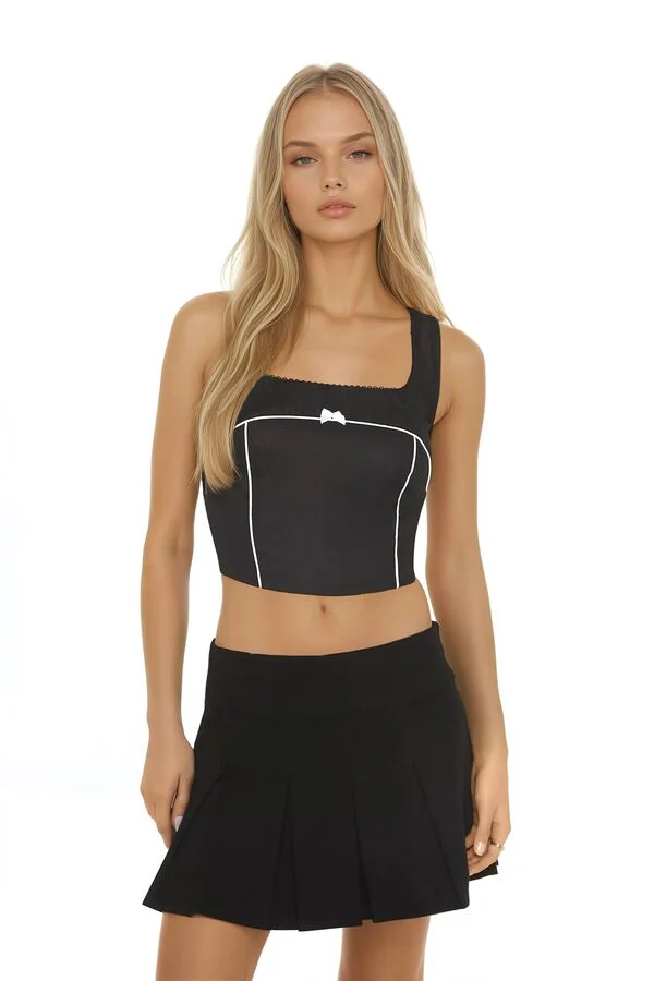 Bow Poplin Crop Top