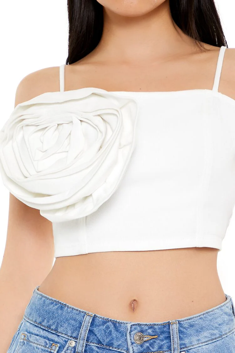 Denim Rose Cropped Cami - Image 3