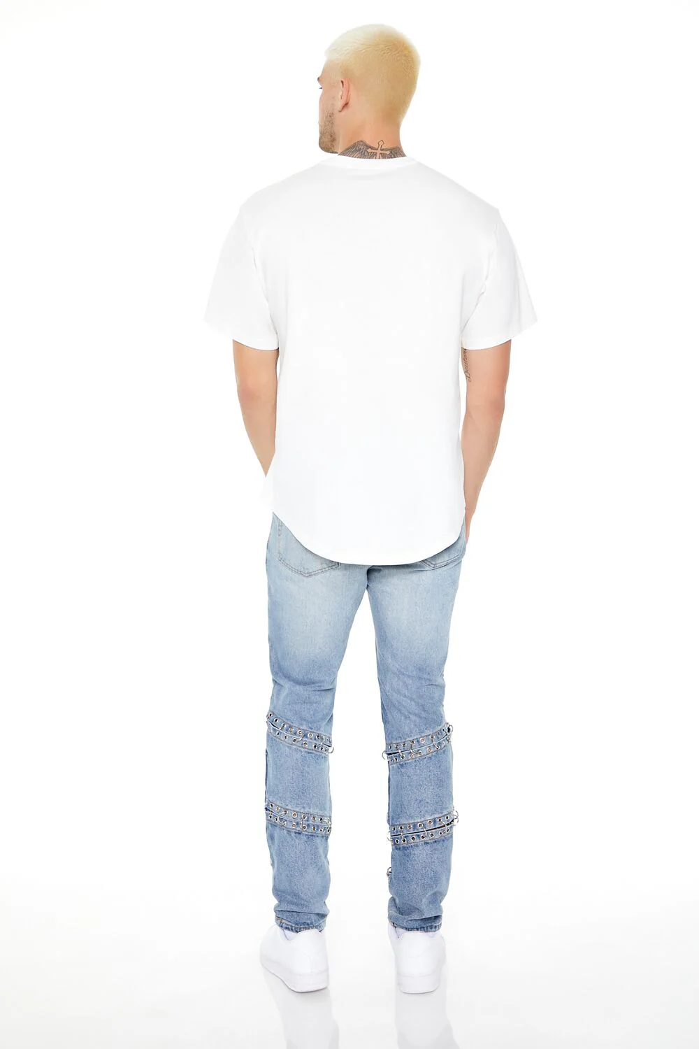 Grommet Cutout Slim-Fit Jeans - Image 3