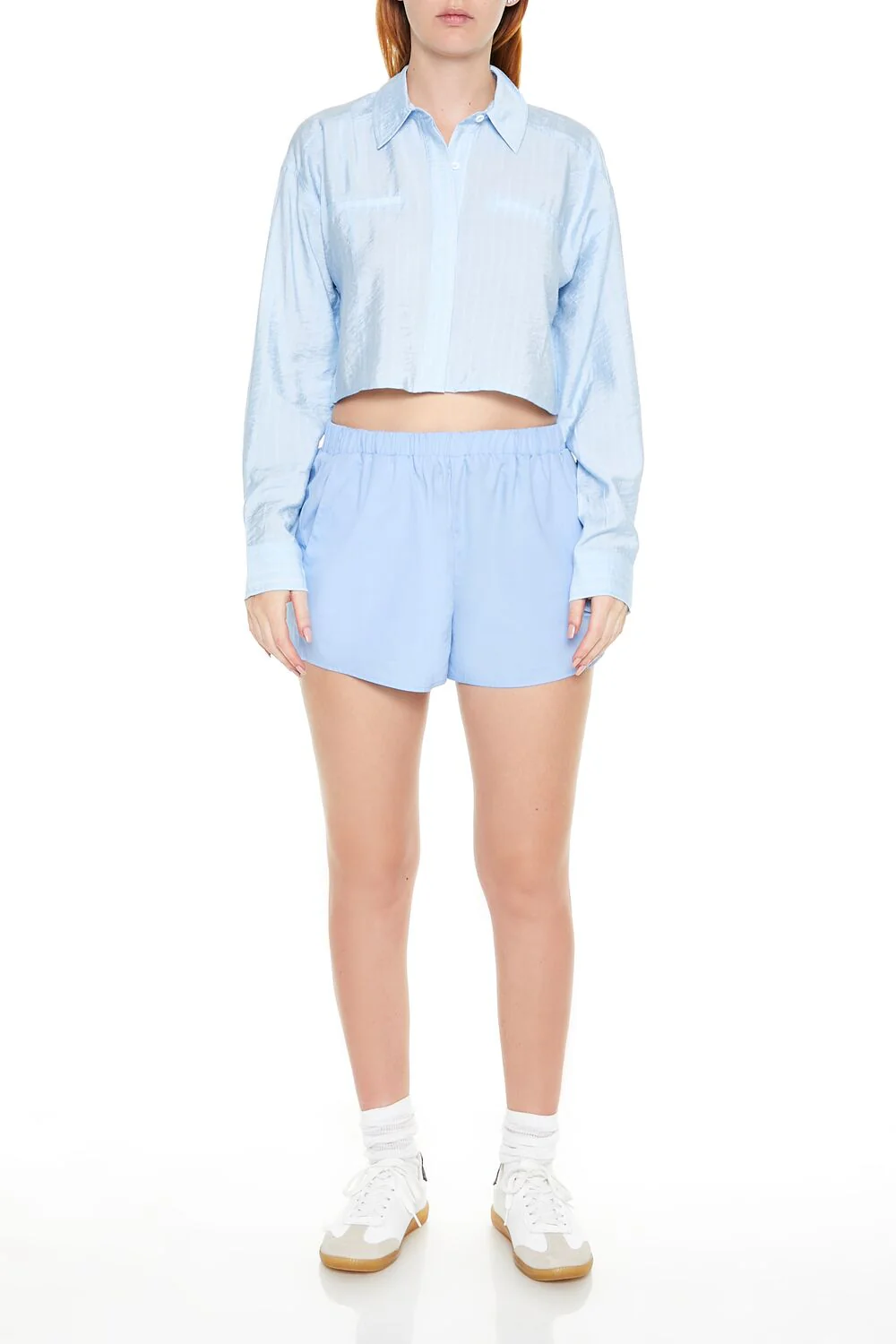 Cropped Pinstripe Shirt - Image 2