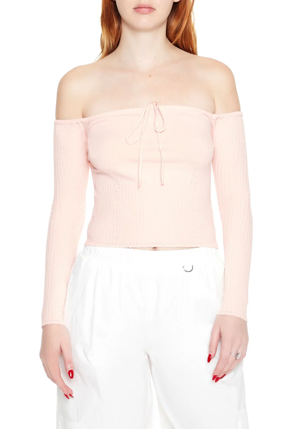 Off-the-Shoulder Sweater-Knit Top - Image 7