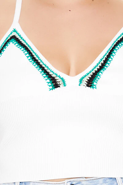 Plus Size Embroidered Sweater-Knit Cami - Image 3