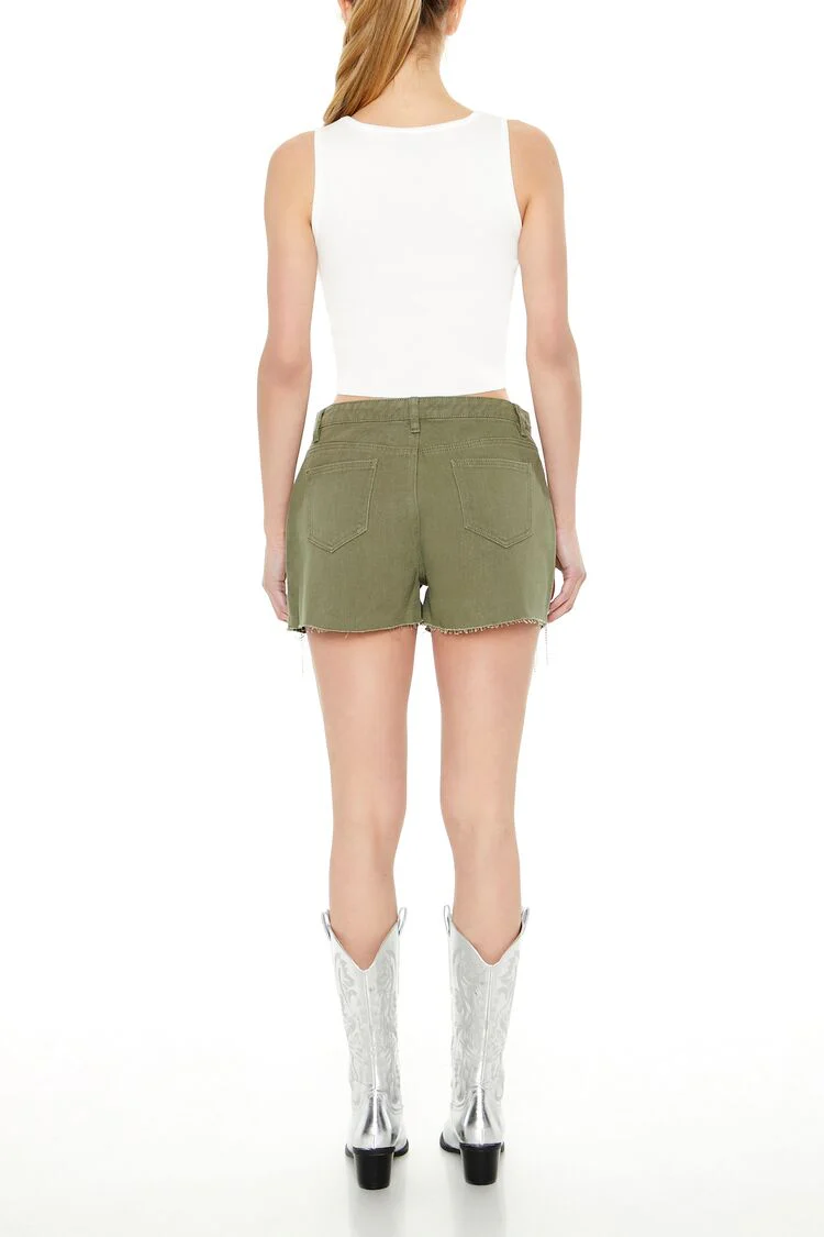 Rhinestone Fringe Denim Shorts - Image 3
