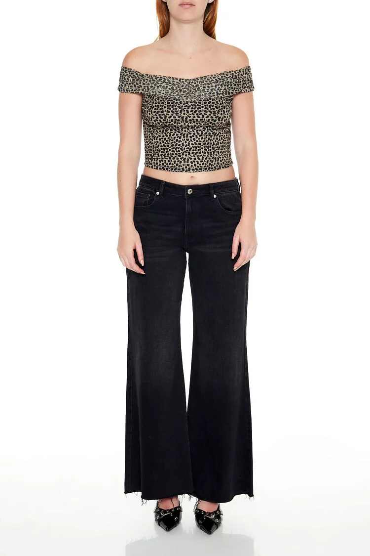 Cheetah Print Off-the-Shoulder Top - Image 2