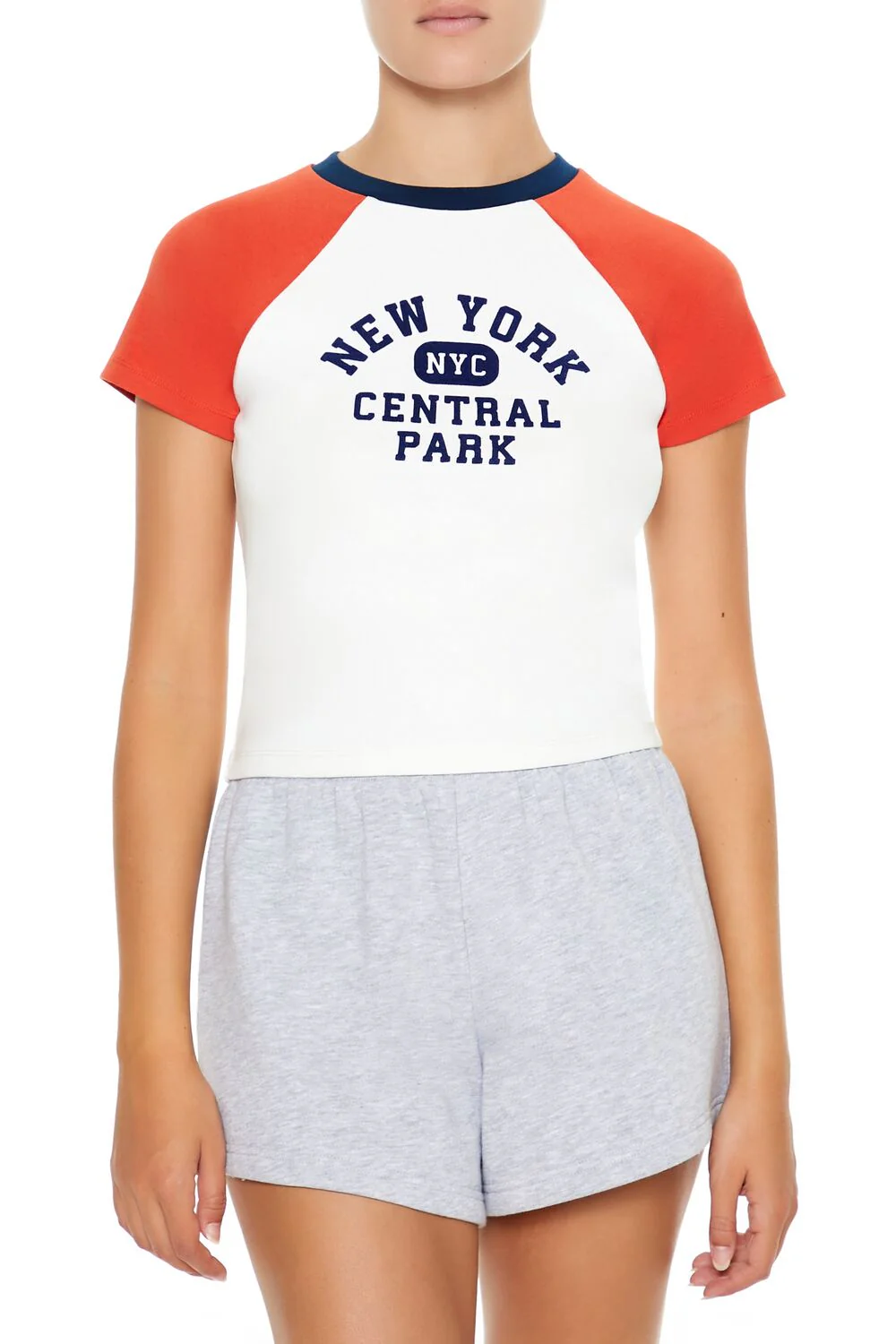 New York Cropped Raglan Tee