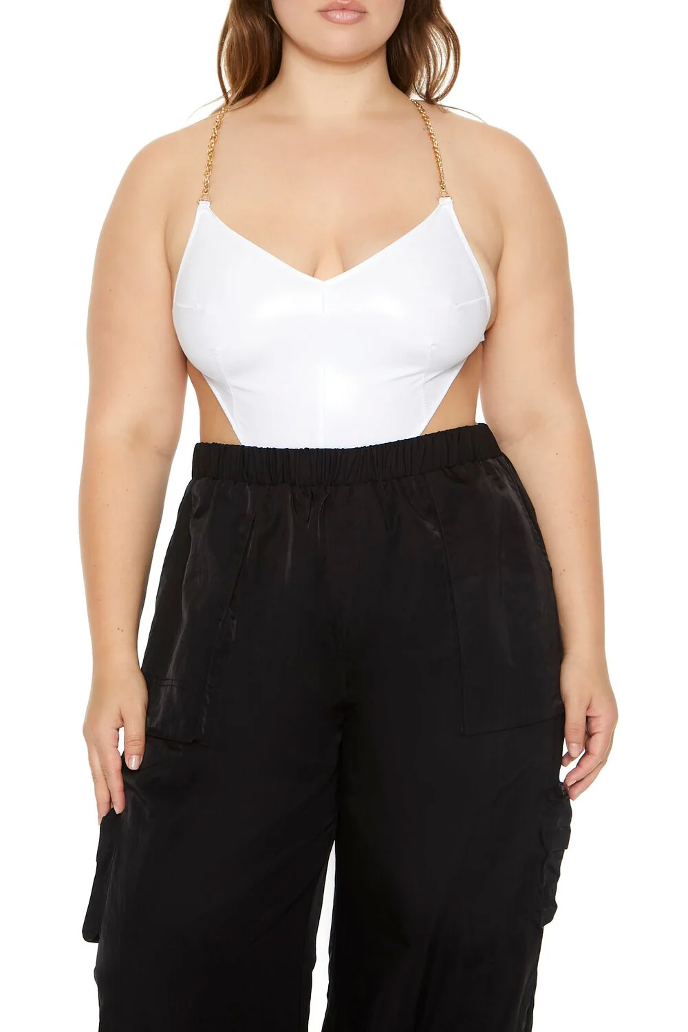 Plus Size Cutout Chain Bodysuit - Image 5