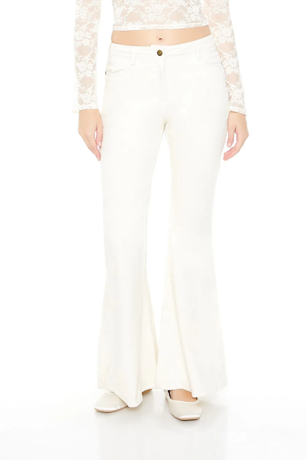 Corduroy Mid-Rise Flare Pants - Image 2