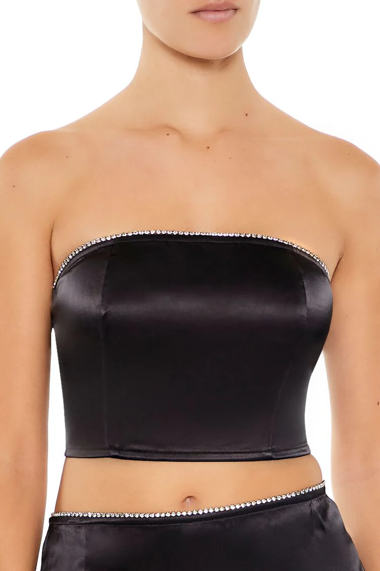Rhinestone Tube Top & Mini Skirt Set - Image 2
