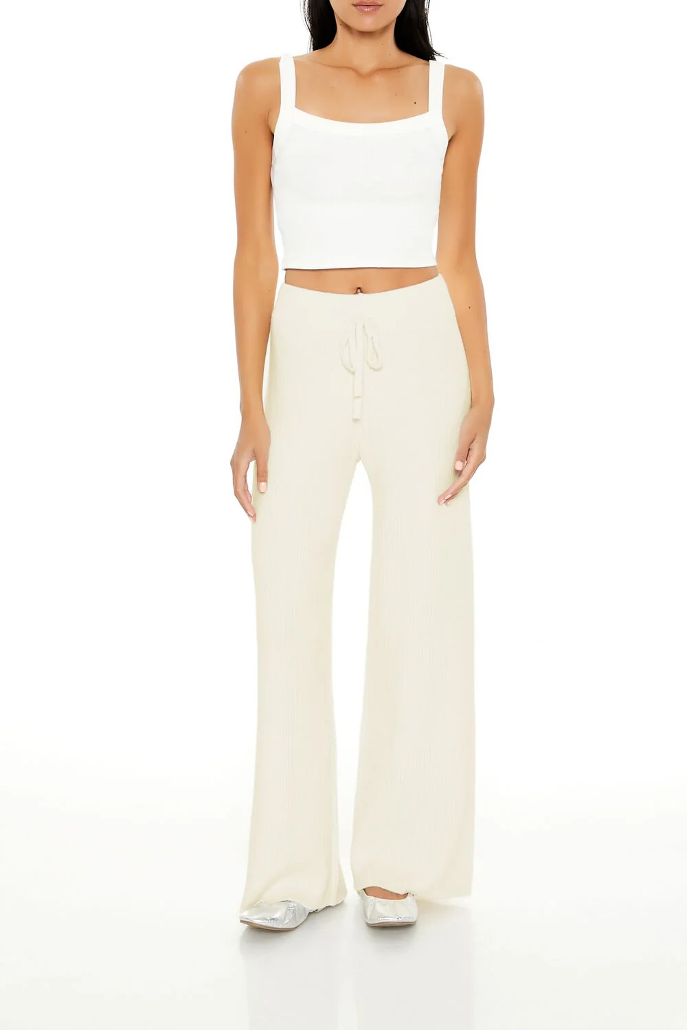 Sweater-Knit Wide-Leg Pants